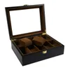 Caixas de relógio casos 10 grades caixa de madeira exibição de jóias titular de armazenamento organizador caso dispay box1249m