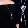 fleur cristal KASIYU Un farceur de mode chaîne de laine concise pendentif. Accessoires vêtements collier Accessoires Accrocher 925silver Y-28