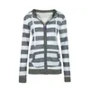 Kvinnors Jackor Kvinnor Striped Coat 2021 Höst Långärmad Plus Storlek Casual Jacket Hooded Europe Zipper Cardigan Kläder # T2G1