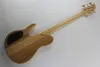 Factory Golden Hardware 5 Strängar 24 Frets Neck-Thru-Body Electric Bass Guitar Med 2 svarta pickup, Maple Fingerboard, kan anpassas