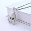 Animal glacé PCTOPUS HIP HOP PENDANT avec chaîne de corde Gold Couleur Couleur Bling Cubic Zircon Bijoux pour Gift