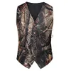 2021 Fashion Camo Vests For Wedding Prom Groom Attire Camouflage Slim Fit Mens Waistcoat Dresses Hunter Rustic man Father And 9282005