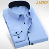 2019 Mężczyźni ślubna koszula z długim rękawem mężczyźni sukienka koszule człowiek biznesu impreza solidna koszula dorywczo pracy odzież formalna szczupła męska koszula YN554 MX190719