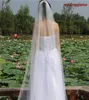 New High Quality Fashion Elegant White Ivory Chapel Length One Layer Alloy comb Pencil Edge Wedding Veil Meidingqianna Brand