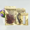 1000pcs/lot Gold Clear Aluminum Foil Bag Self Seal Zipper Packing Food Bags Retail Resealable Baking Packaging Pouch