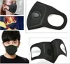 Ship 24hour designer ansiktsmask med andningssventiler tvättbar återanvändbar tyg barn vuxen masker bomull svart mascarillas skyddande ansiktsmask