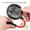 2020 Portable USB Rechargeable Neckband Lazy Neck Hanging Dual Cooling Mini Fan sport 360 degree rotating hanging neck fan