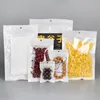 Rensa + Vit Pearl Plast Poly Opp Packing 40 Olika Storlek Zipper Zip Lock Retail Packages PVC Bag för Micro USB-kabel