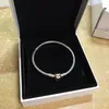 18K Rose gold clasp Snake Chain Bracelet Original Box for Pandora 925 Sterling Silver Charm Bracelet for Women Mens Gift Jewelry sets