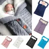 Baby Sleeping Bag Newborn Outdoor stroller sleeping bag outdoor button baby knitted sleeping bag wool plus velvet thick Warm Blankets