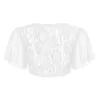 Kvinnor Kort Bell Sleeve Floral Lace Sheer Open Front Chiffon Shrug Cardigan Top Open Stitch Jackor Wedding Party Dress Shrug1