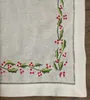 Set of 12 Fashion Table Cloth 14x20-inch White Hemstitch Linen Table Runner /Placemats with embroidered Floral for elegant lunch or dinner