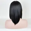 Taille: réglable 1pc Synthétique Noir Bob Style YAKI Soyeux Synthétique Résistant À La Chaleur Cheveux Perruque Cheveux Raides Partie Perruques