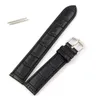 Högkvalitativ 18mm 20mm 22mm äkta läderband Stål Buckle Wrist Watch Band Black Brown Sweatband 6710741