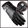 Men Gloves Dressy Genuine Leather Warm Lined Wrist Strap Autumn and Winter Plus Velvet Thick Warm Gloves Cycling Full Touch Screen