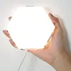 Branco diy lâmpada quântica sensor de toque lâmpadas parede led hexágono luz magnética modular luz da noite criativo lights251p