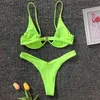 Damskie Seksowne Bikinis Set 9 Kolory Solid Stal Prop Kostium Kąpielowy Kobiety Dwa kawałek Swimsuit Push Up Bikini Swimwear Kobieta Beachwear 05