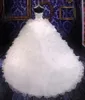 Yeni 2020 Lüks Balo Boncuklu Nakış Gelinlik Prenses Kıyafeti Sevgiliye Korse Organze Ruffles Katedrali Gelinlikler Ucuz