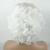 Iwona شعر مستعار قصير مموج أبيض 24 # 1001 نصف اليد تعادل مقاومة للحرارة الجبهة الرباط الباروكة الاصطناعية