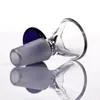 Accessori per fumatori 14mm 18mm Ciotole maschili con manico Ciotola rotonda in vetro verde blu per bong di tabacco alle erbe Bong per olio Pipa ad acqua