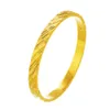 Pulsera Simple de estilo clásico para mujer y niña, brazalete sólido relleno de oro amarillo de 18K, joyería de moda, regalo, envío directo