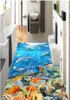 3d pvc flooring custom po Selfadhesive wall paper floor Sea World Dolphin Coral room home decor 3d wall murals wallpaper for w44113442742