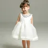 Mois bébé fille 1er anniversaire robe de fête princesse Tutu enfant en bas âge enfants moelleux soie baptême robe de mariée Style coréen infantile fille vêtements