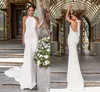 Seksowna Syrenka Prosta Suknia ślubna 2020 Suknie ślubne SHORN Elegancka Backless Bride Dress Vestido de Noiva