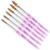 2022 Fashion 6pcs/Set Nail Art Art Art Acryling Acrylend Hander Design Dotting Painting Draw Crystal Pen Set UV -гель -режущий салон размер строителей № 2#4#6#8#10#12