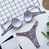 Sexy Leopard Imprimir Swimsuit Mulheres Cintura Alta Biquini Micro Alta Perna Push Up Banheira Terno Swimwear Mulheres 2020 Bikinis Set1