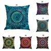 45*45CM Bohemia Abstract Pillow Case Geometry Cushion Cover Mandala Flower Pattern Flax Throw Chair Seat Car Pillowcase Decorative C6521