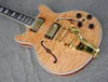 Custom 339 Semi Hollow Body Natural Maple Top Top Jazz Electric Guitar Double F trous Bigs Tremolo Dual Body Binding Tuilp 8320393