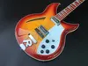 Guitare électrique 381 de haute qualité, 12 cordes, peinture rouge, guitare semi-creuse, avant et arrière, à tambour, tigre d9828490