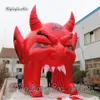 Gonfiabile Devil Tunnel 5 m Altezza Testa di Mostro Rosso Grande Cranio Demone Gonfiabile Per Concerto E Decorazione Di Halloween