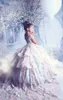 Prenses Çiçekler Küçük Kızlar Pageant Elbiseleri Couture Ball Roo Boncuk Boncuklar Düğün Partisi Elbiseleri için Teen Prom Önlükleri1710347