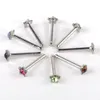 Stjärna piercing näsa ring rostfritt stål näsa ring studs 24pcs / pack färgglada rhinestone piercing kropp smycken örhängen