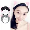 Moda Donna Fasce Cute Cat Ears Fascia per capelli per le donne Ragazza Wash Face Makeup Copricapo Lady Bath Mask Holder Accessori per capelli dc538