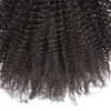 160g Indian Virgin Hair Cuticle Aligned Afro Kinky Staight Body Wave No tangle Ponytail Wrap Natural Black For Human Hair Extensions