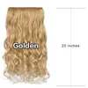 6 Kolory Jednoczęściowe Długie Faliste 5 Klips w 20 cali Rozszerzenia włosów Odporne na ciepło Włókno Syntetyczne Kręcone Fałszywe Włosy Czarna Brązowa Blondynka
