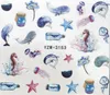 Sticker Acqua YZWLE 2019 nuovo Arrivial del chiodo degli autoadesivi Wishing bottiglia / delfino / stelle marine pianta 3D manicure chiodo