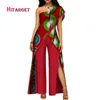 Rompers 2018 new autumn African Pant set for women sexy off shoulder Jumpsuit dashiki clothing batik wax printing pure cotton WY2373