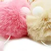 10 Pcs/Lot Sleeping Baby Doll Keychain Foot Doll Pompom Fake Rabbit Fur Ball Key Chain Car Keyring Women Key Holder Bag Charm