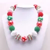 fashion christmas girls chunky beaded necklace handmade bubblegum beads necklace for kids baby jewelry dropship