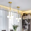 Новый Nordic Креативный светодиодный подвесные светильники Медный стеклянный шар роскошь подвесной светильник гостиной ресторан зал лестницы Большие светильники
