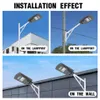 LED Solar Lamp Wall Street Light 20W/40W/60W Dusk to Dawn Super Bright Motion Sensor Waterproof Security Lamp for Garden Yard