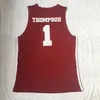 Thompson Vintage NCAA KLAY Washington State Cougars Трикотажные изделия Мужская красная No.1 Thompson College Баскетбол майки майки рубашки сшитые S-2XL