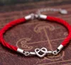925 pure silver love intertwined Red Rope Bracelet Silver Jewelry Wholesale lettering couple jewelry wy179