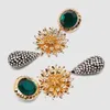 Fashion-new Za Bohemian Sun Flower Drop Earrings for Women Jewelry Trendy Metal Crystal Statement Earrings Accessories Bijoux