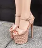 19cm 울트라 하이힐 패션 명품 디자이너 여성 신발 샌들 화이트 블랙 핑크 크기 35-40