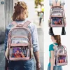 Fashion Clear Transparent Backpack Women Pvc Vedi attraverso un pacchetto di libri per la scuola di zaino impermeabile con grande capacità Mochilas BL11760239